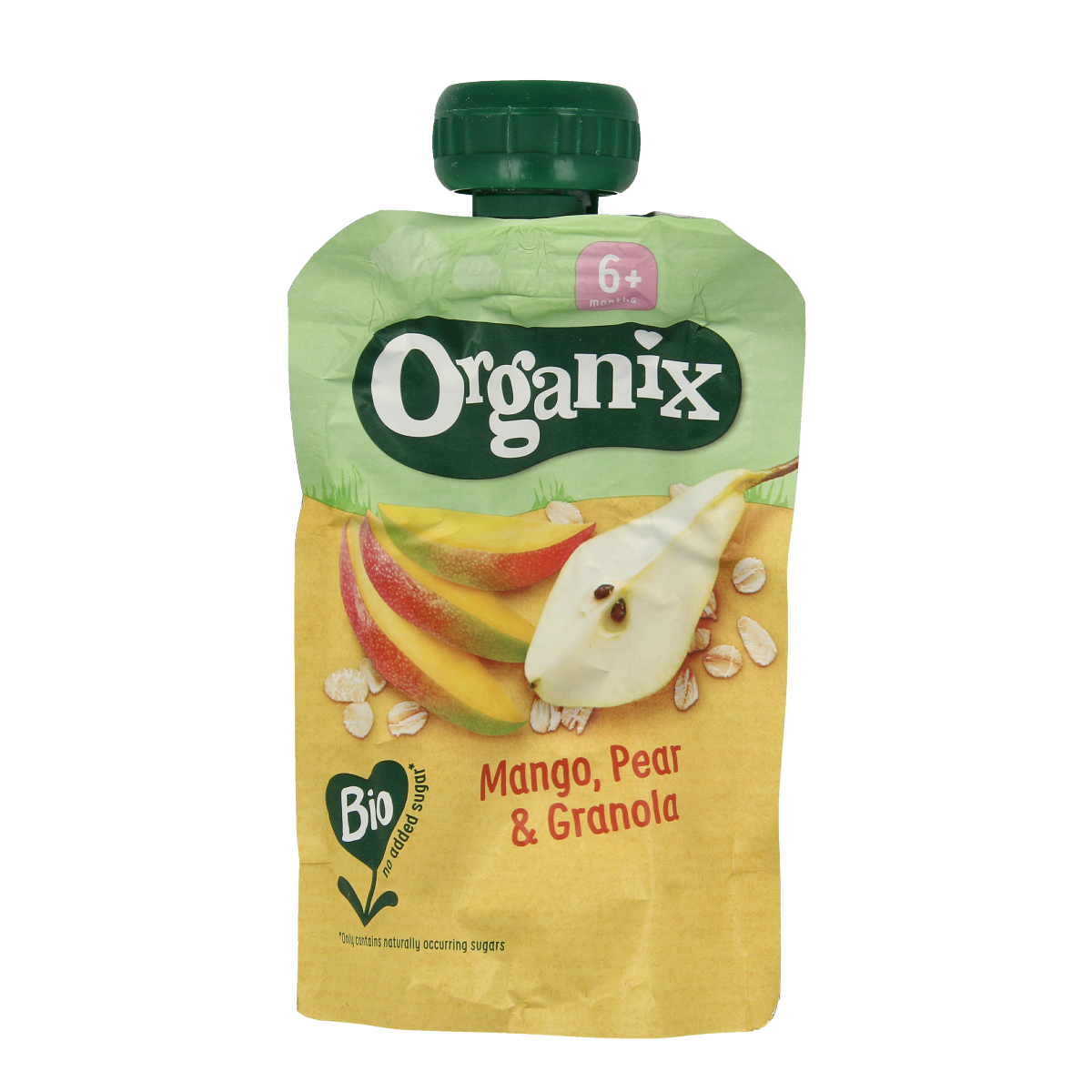 Organix Knijpfruit  mango, peer & granola 6+ mnd  bio 100.00 Gram