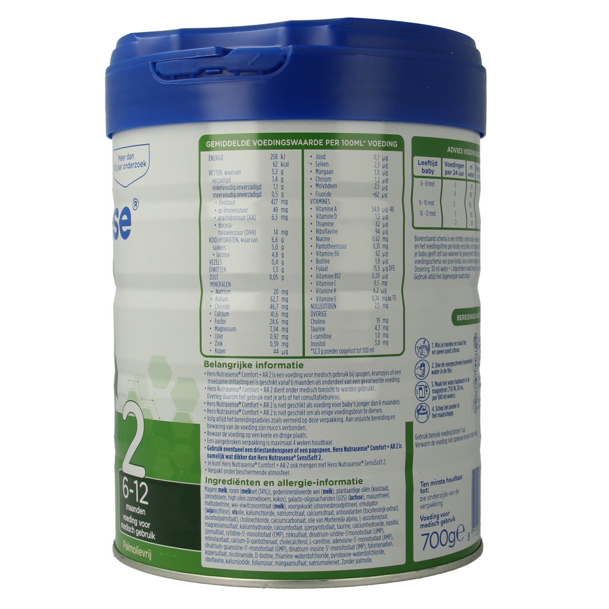 Hero Nutrasense comfort+ AR opvolgmelk 2 (6+mnd) 700.00 Gram