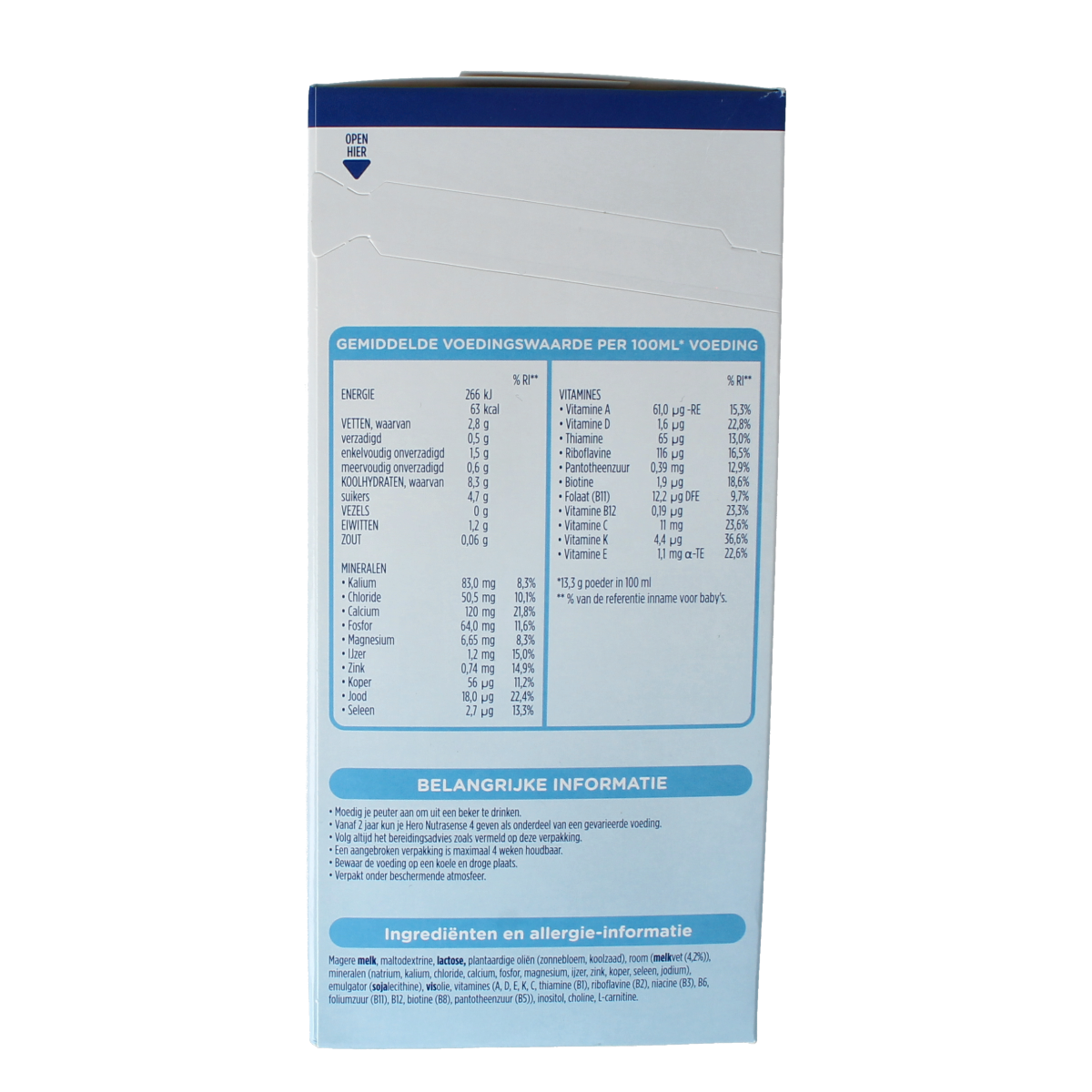 Hero Nutrasense peutermelk 4 (2+jr) 700.00 Gram