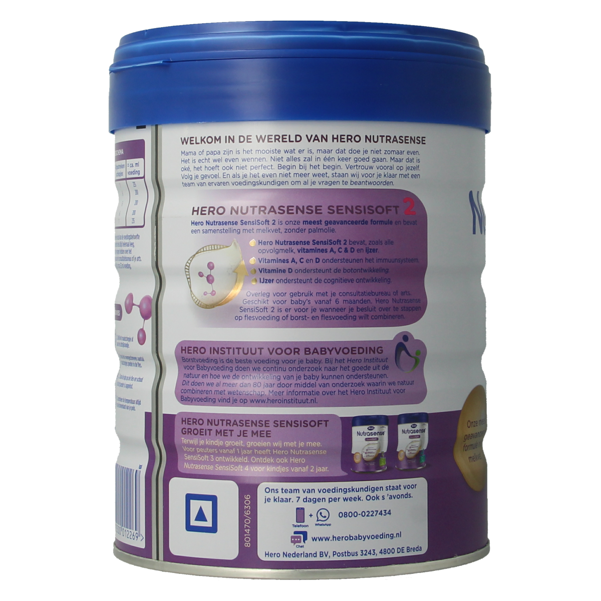 Hero Nutrasense SensiSoft opvolgmelk 2 (6-12mnd) 800.00 Gram