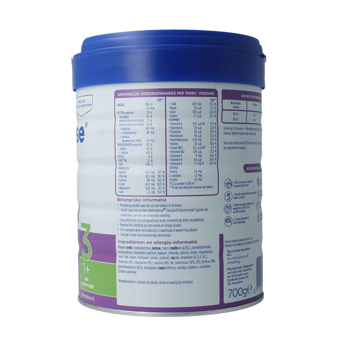 Hero SensiSoft peutermelk 3 (1+jr) 700.00 Gram