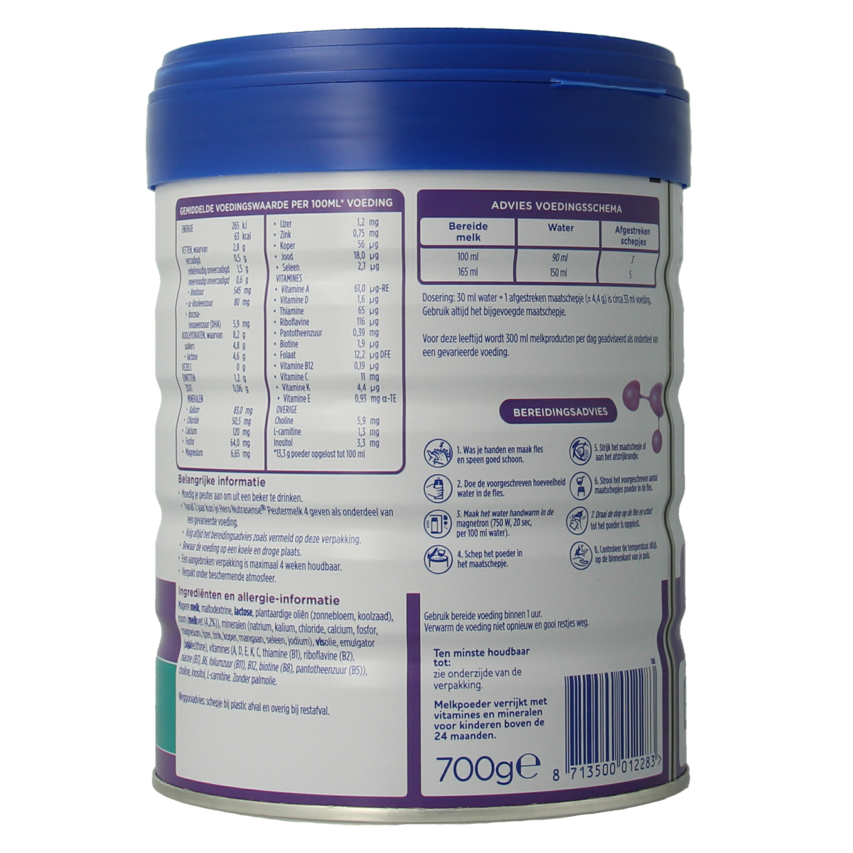 Hero Nutrasense peutermelk 4 (2+jr) 700.00 Gram