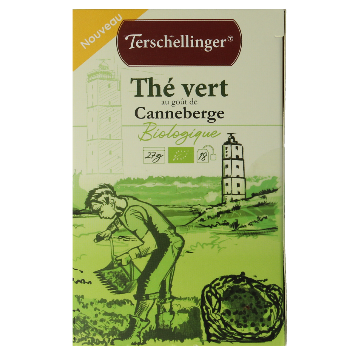 Terschellinger Groene thee cranberry bio 18.00 Zakjes