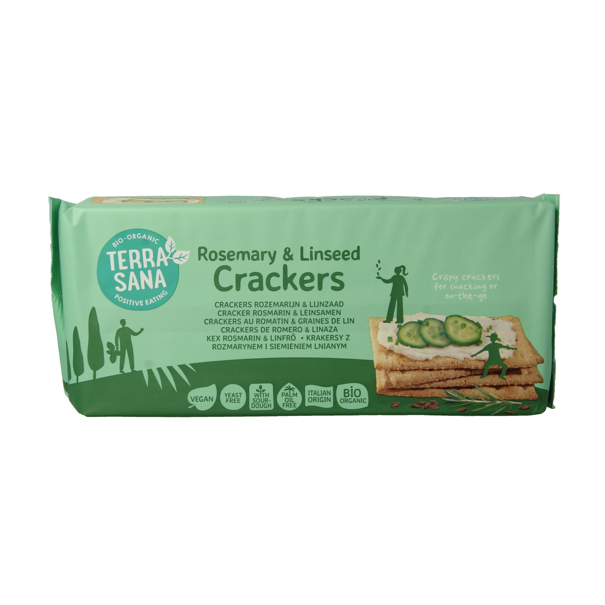 TerraSana Crackers rozemarijn & lijnzaad bio 250.00 Gram