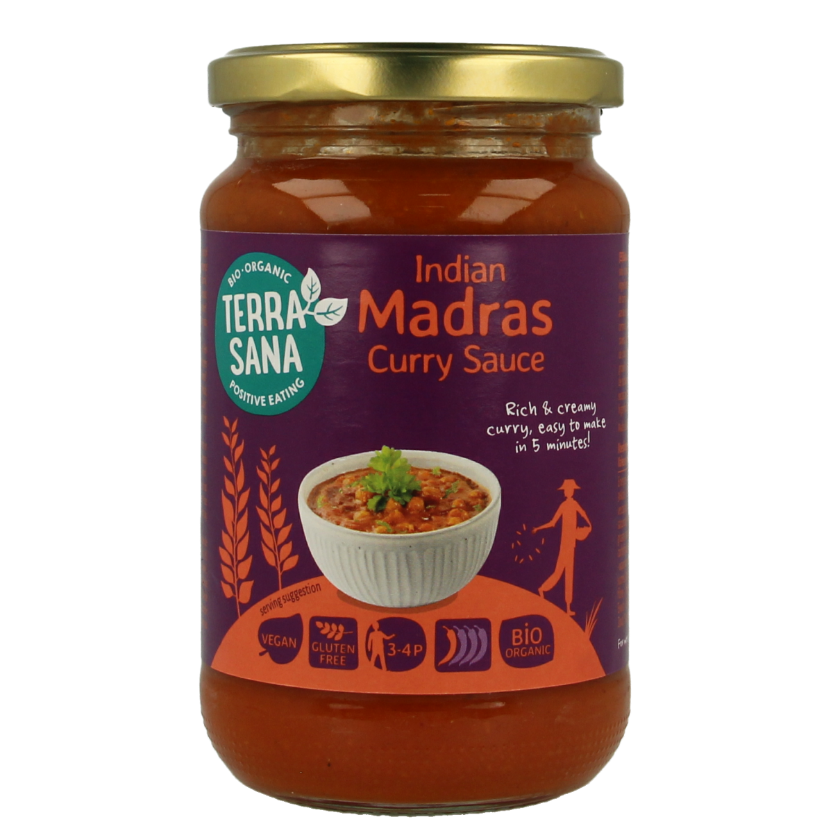 TerraSana Curry sauce madras bio 350.00 Gram