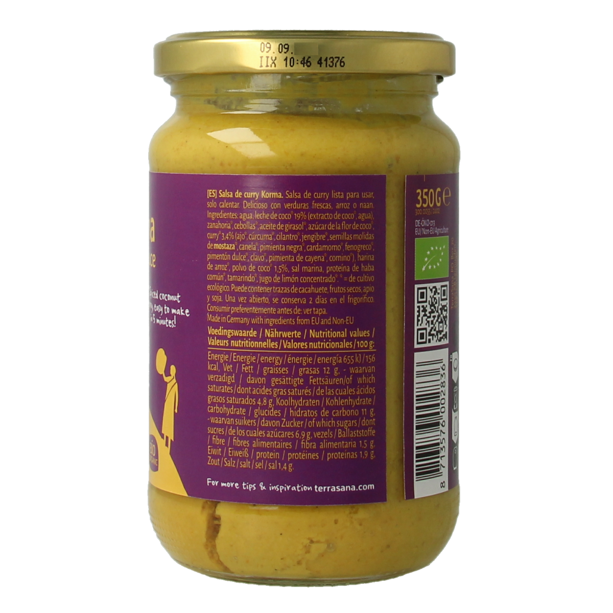 TerraSana Curry sauce korma bio 350.00 Gram