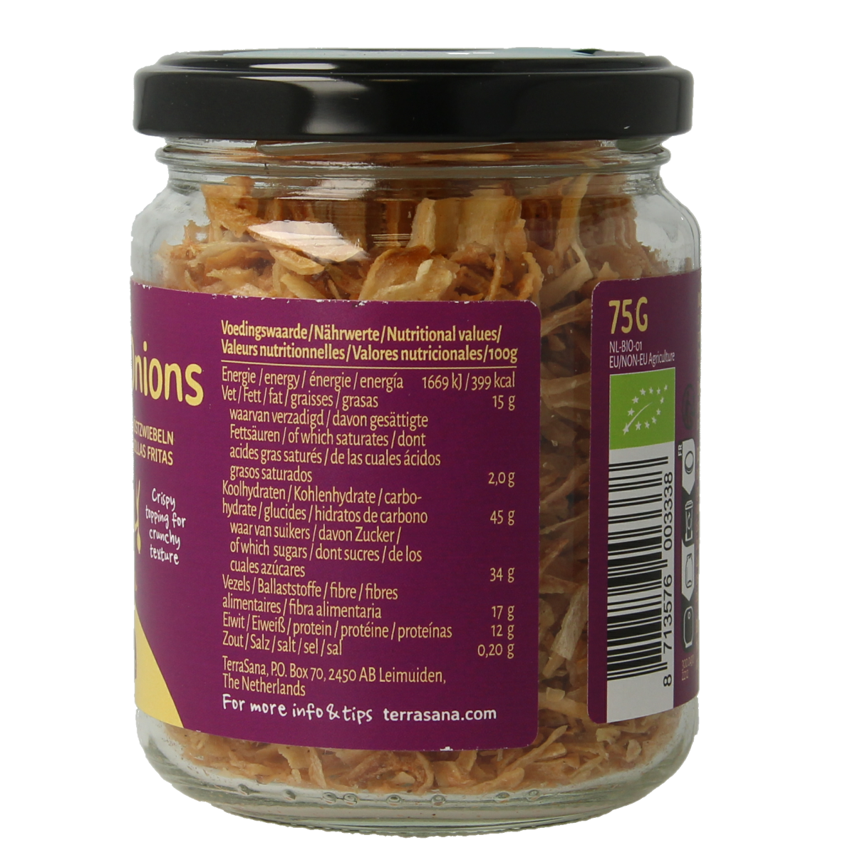 TerraSana Indonesische gebakken uitjes bio 75.00 Gram