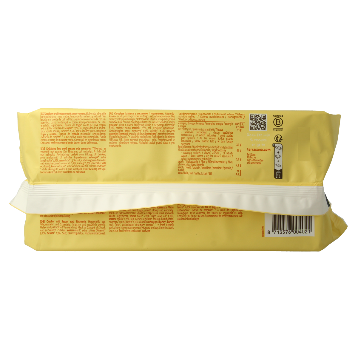 TerraSana Crackers sesam & rozemarijn bio 250.00 Gram