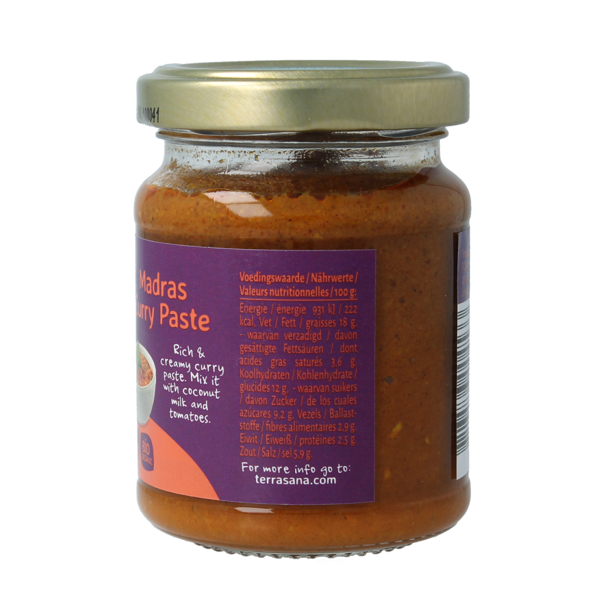 TerraSana Indiase madras currypasta 130.00 Gram