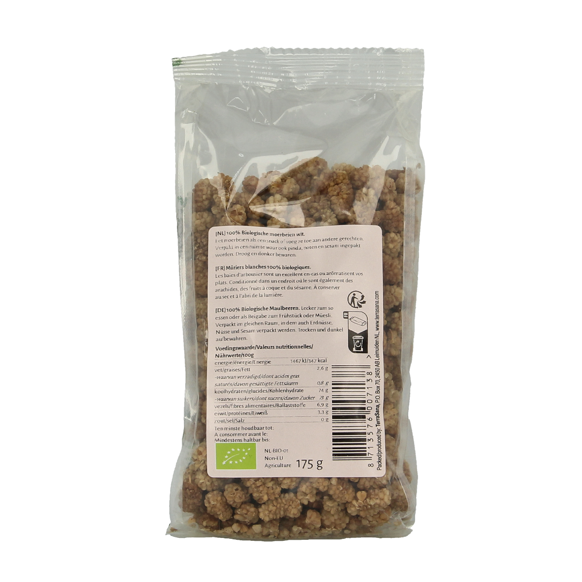 TerraSana RAW Moerbei bessen wit bio 175.00 Gram