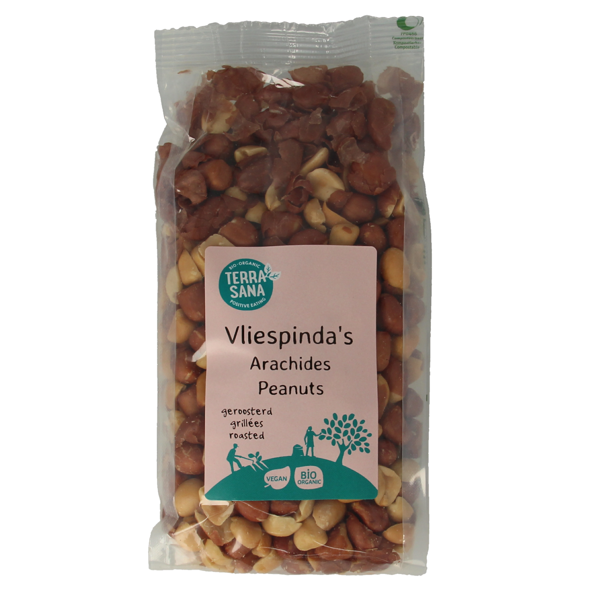 TerraSana Pinda vlies zonder zout geroosterd bio 250.00 Gram