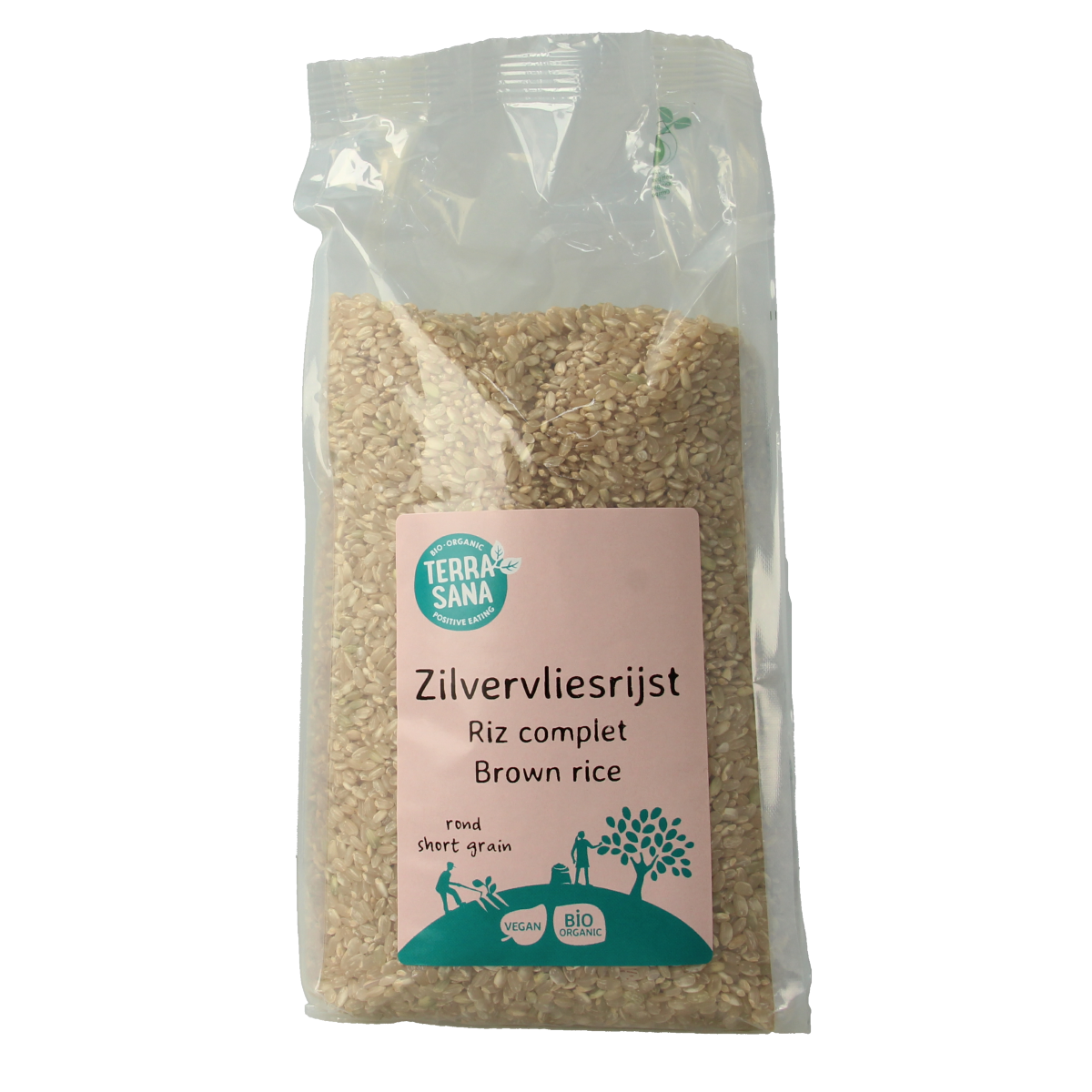 TerraSana Zilvervliesrijst rond bio 1.00 Kilogram