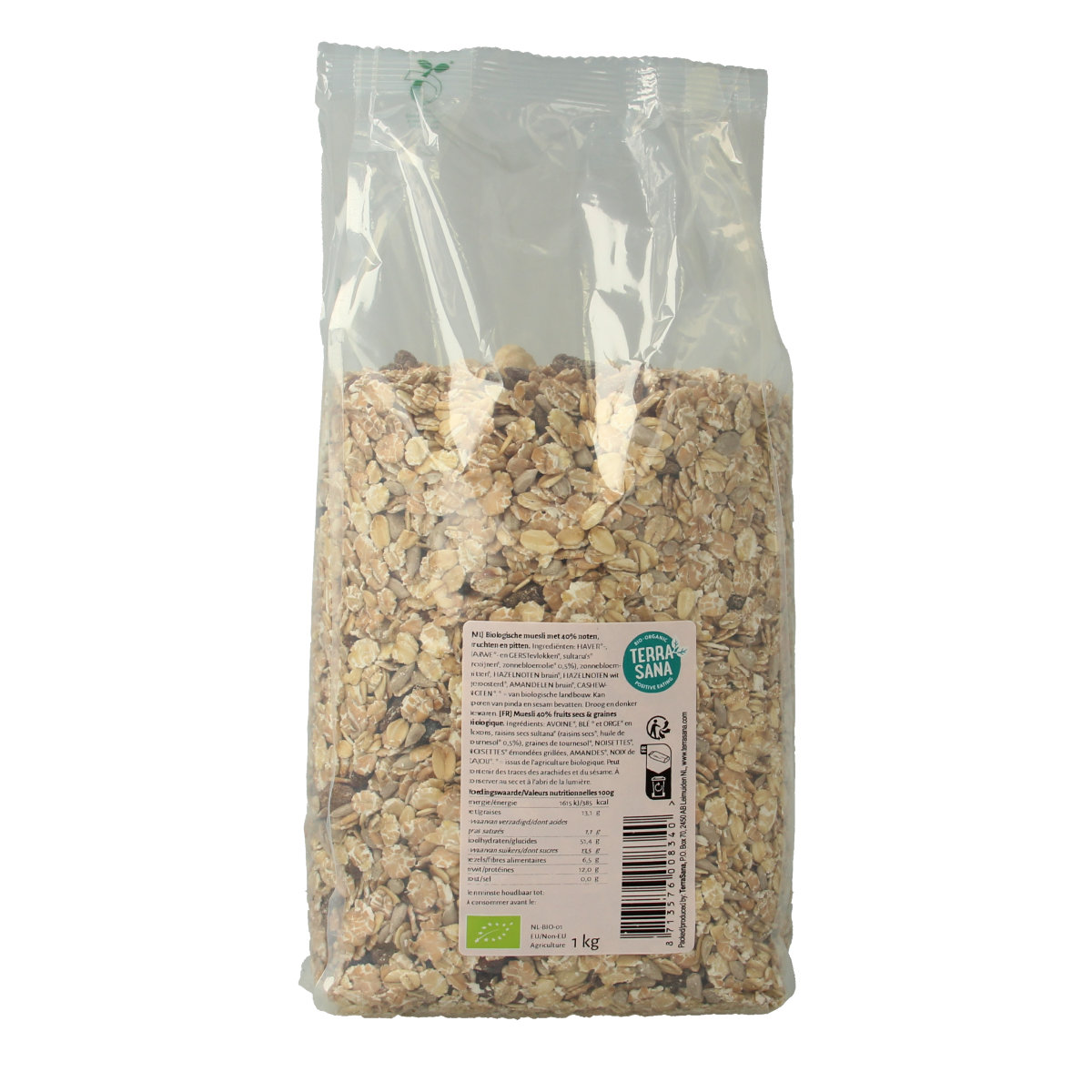 TerraSana Muesli noten & zuidvruchten bio 1.00 Kilogram