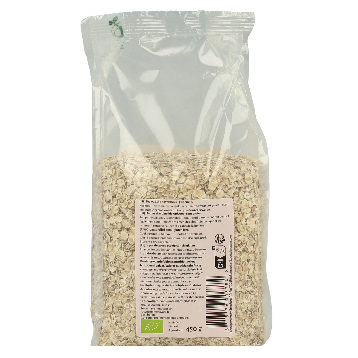 TerraSana Havermout glutenvrij bio 450.00 Gram