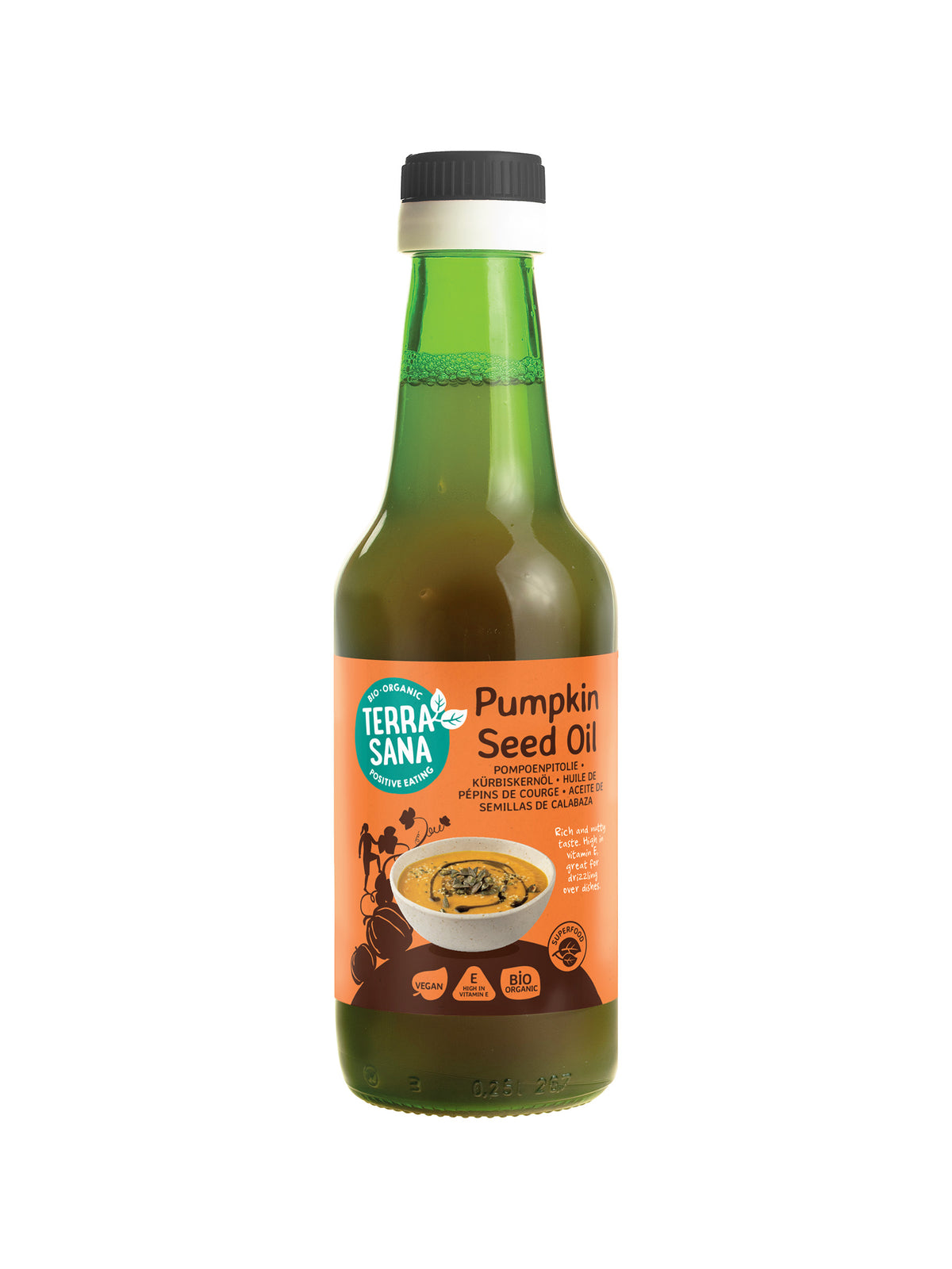 TerraSana Pompoenpit olie koudgeperst (in glas) bio 250.00 Milliliter