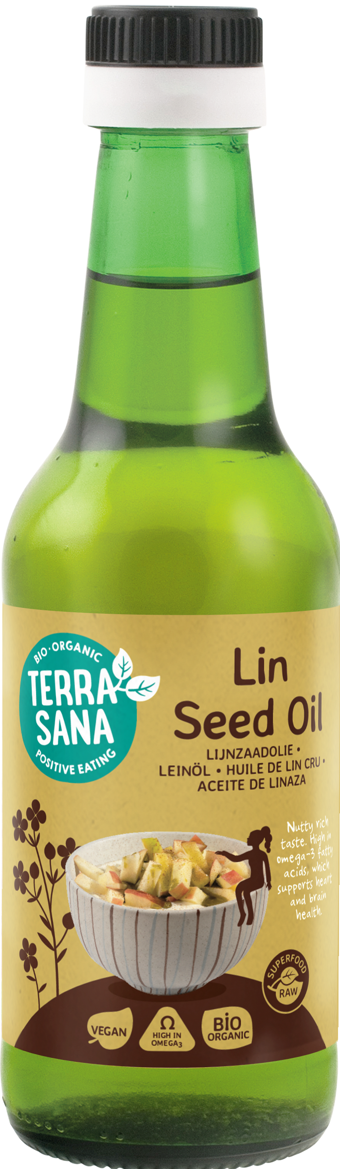 TerraSana Lijnzaadolie koudgeperst bio 250 Milliliter