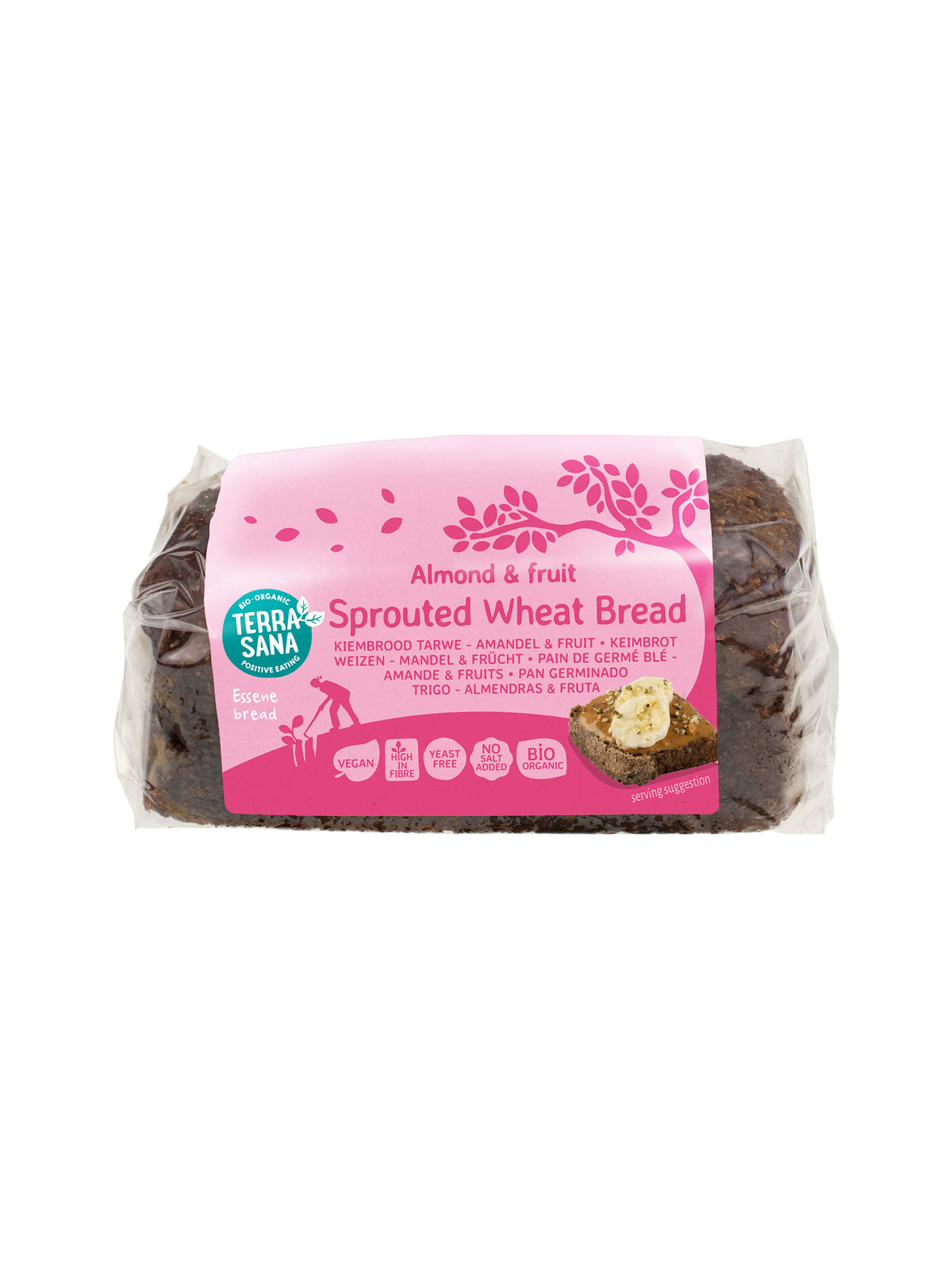 TerraSana Gekiemd brood zuidvruchten amandel bio 400.00 Gram