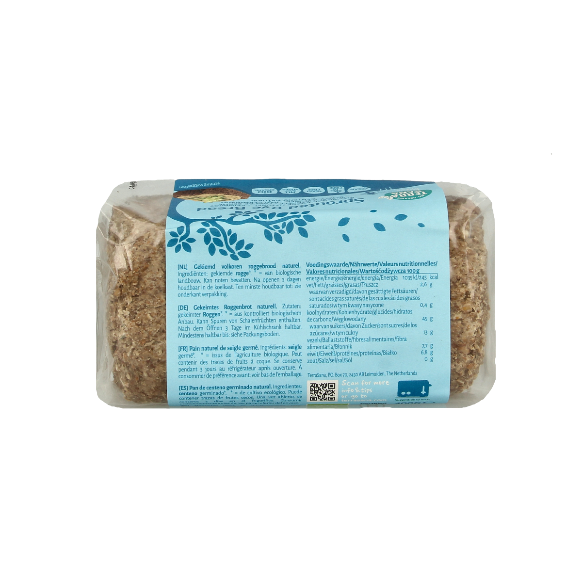 TerraSana Roggebrood gekiemd bio 400.00 Gram