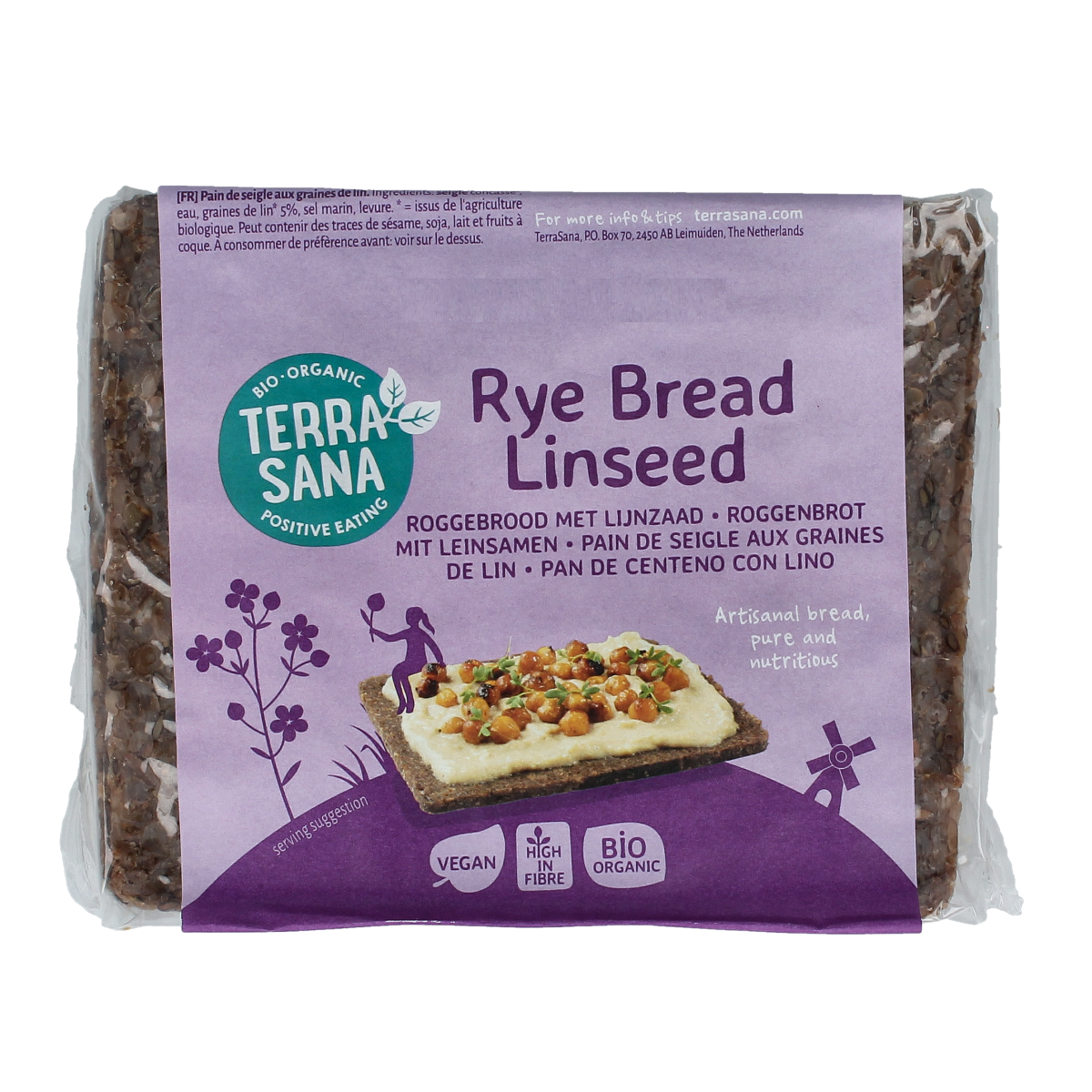 TerraSana Roggebrood lijnzaad bio 500.00 Gram