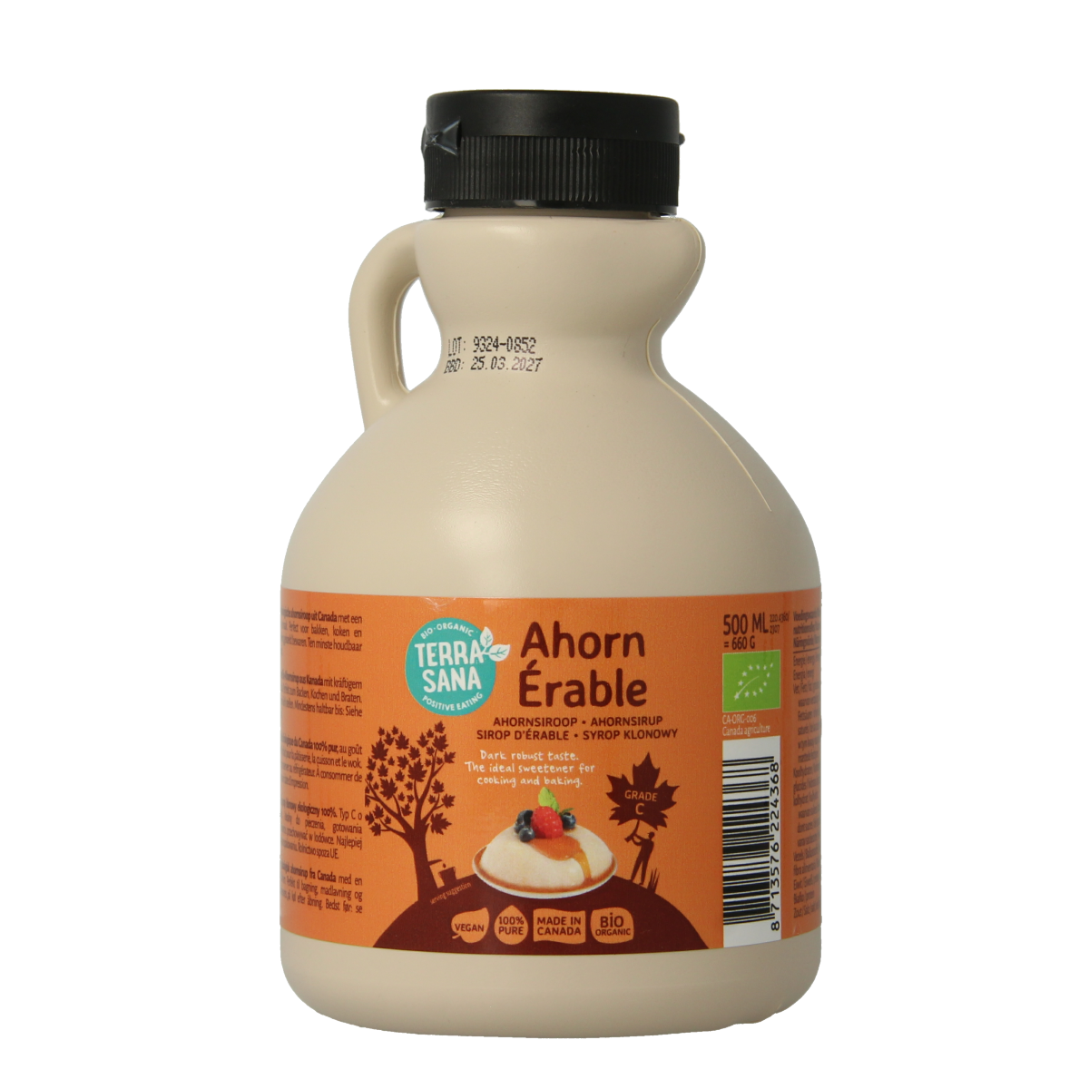 TerraSana Ahornsiroop graad C in jug bio 500.00 Milliliter
