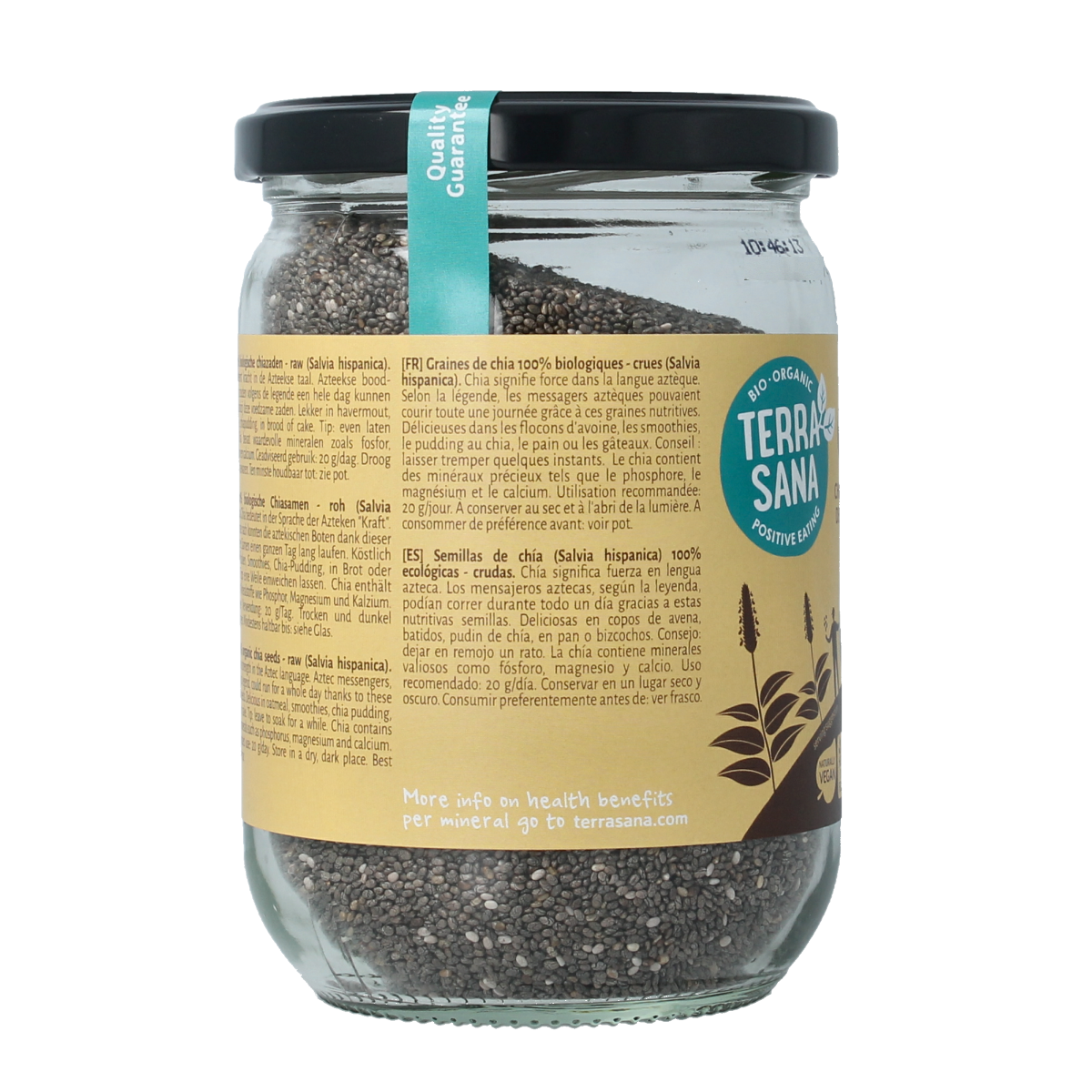 TerraSana Raw chia zaad in glas bio 330.00 Gram