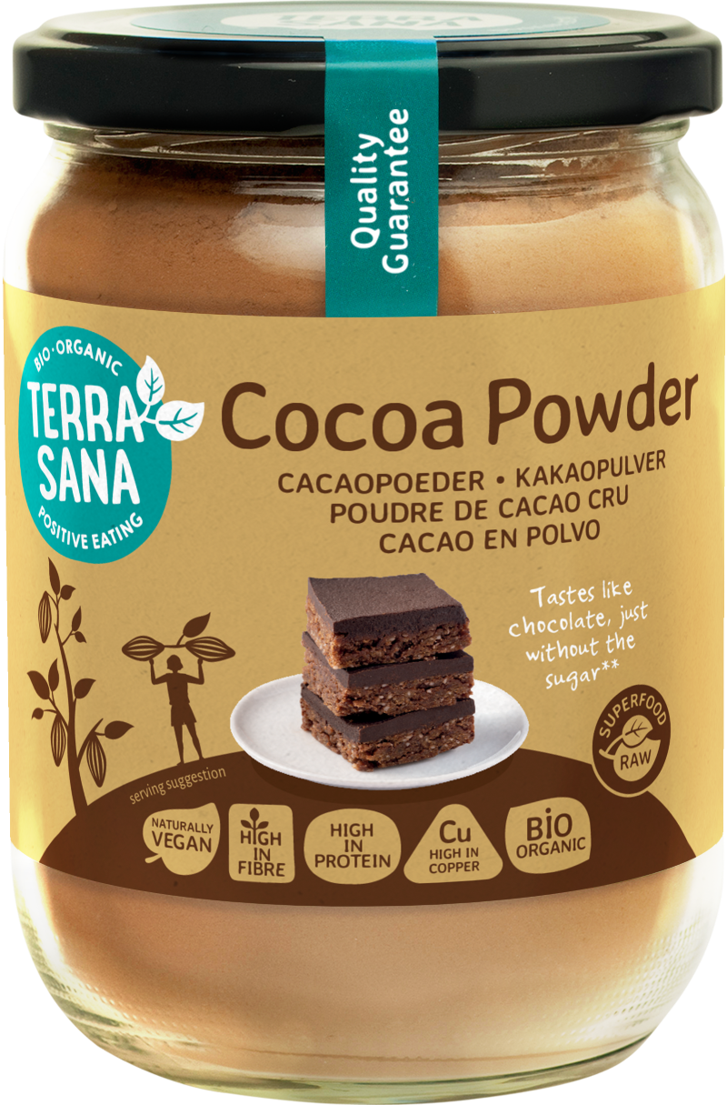 TerraSana Raw cacao antioxidant poeder in glas bio 160.00 Gram