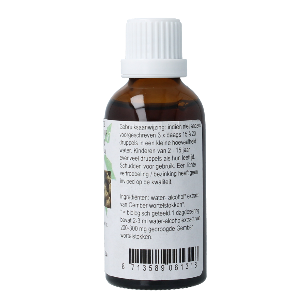 Cruydhof Zingiber officinalis rhiz/gember tinctuur bio 50.00 Milliliter