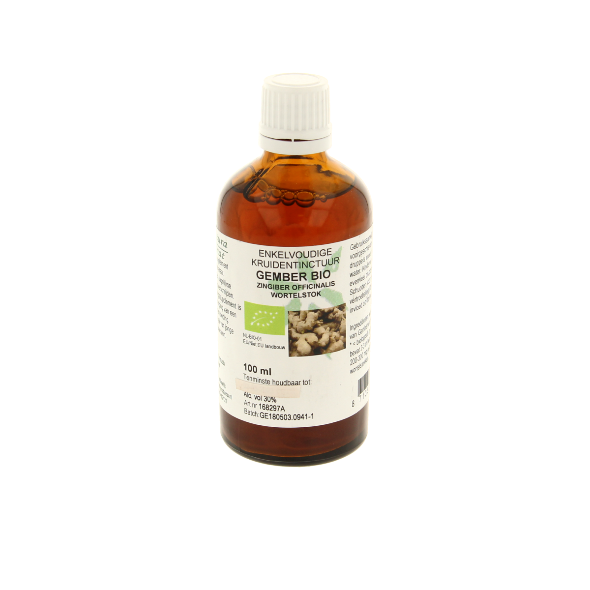 Cruydhof Zingiber officinalis rhiz/gember tinctuur bio 100.00 Milliliter