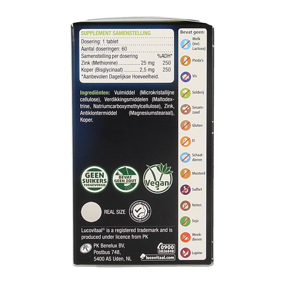 Lucovitaal Zink methionine & koper 60.00 Tabletten