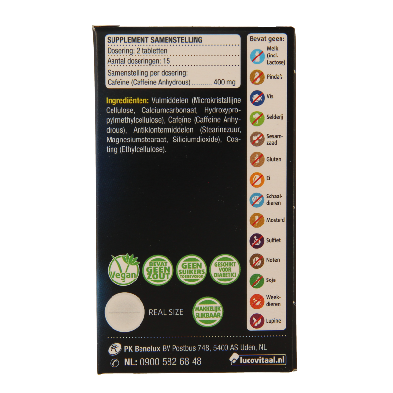 Lucovitaal Pure cafeine 30 Tabletten
