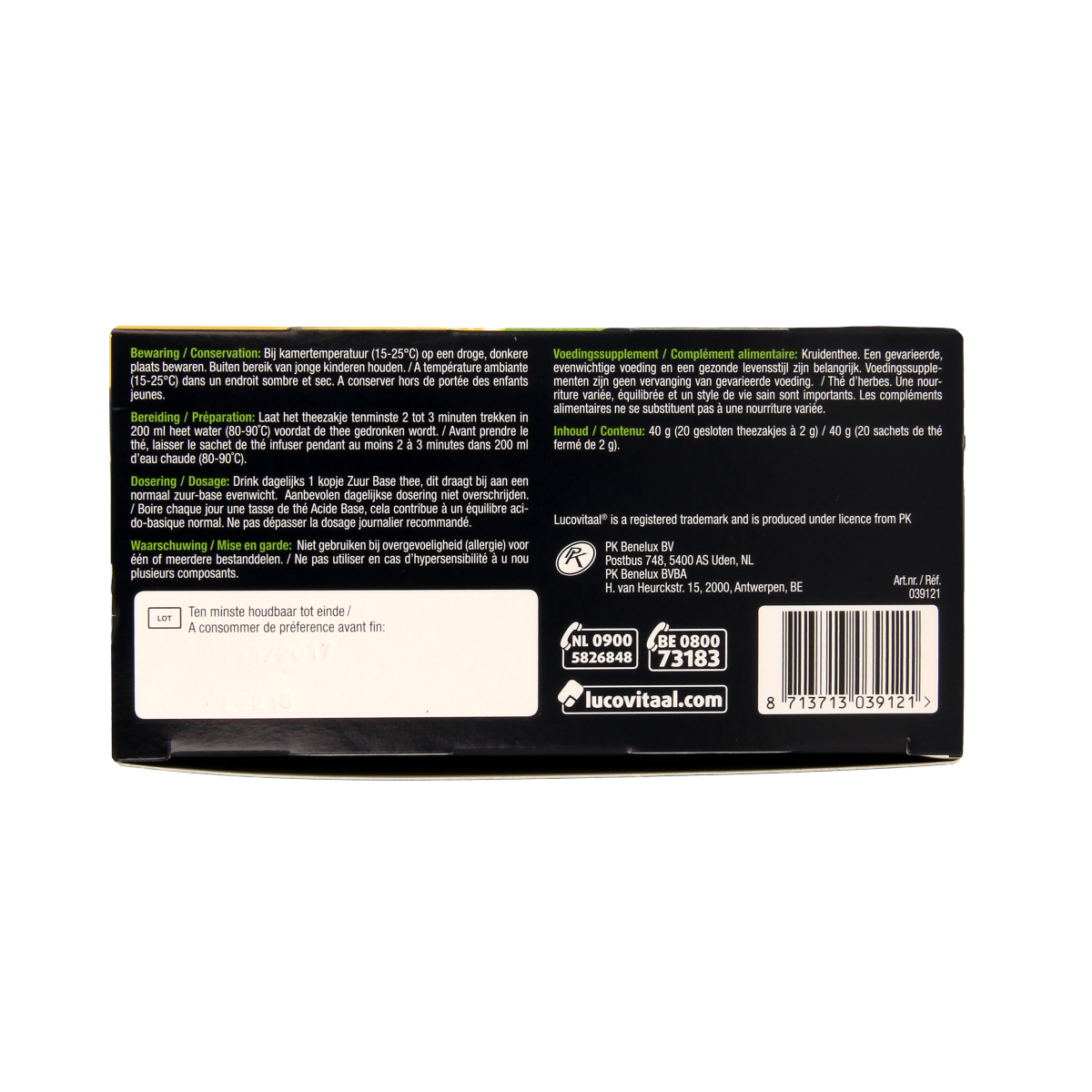 Lucovitaal Zuurbase thee 20.00 Zakjes