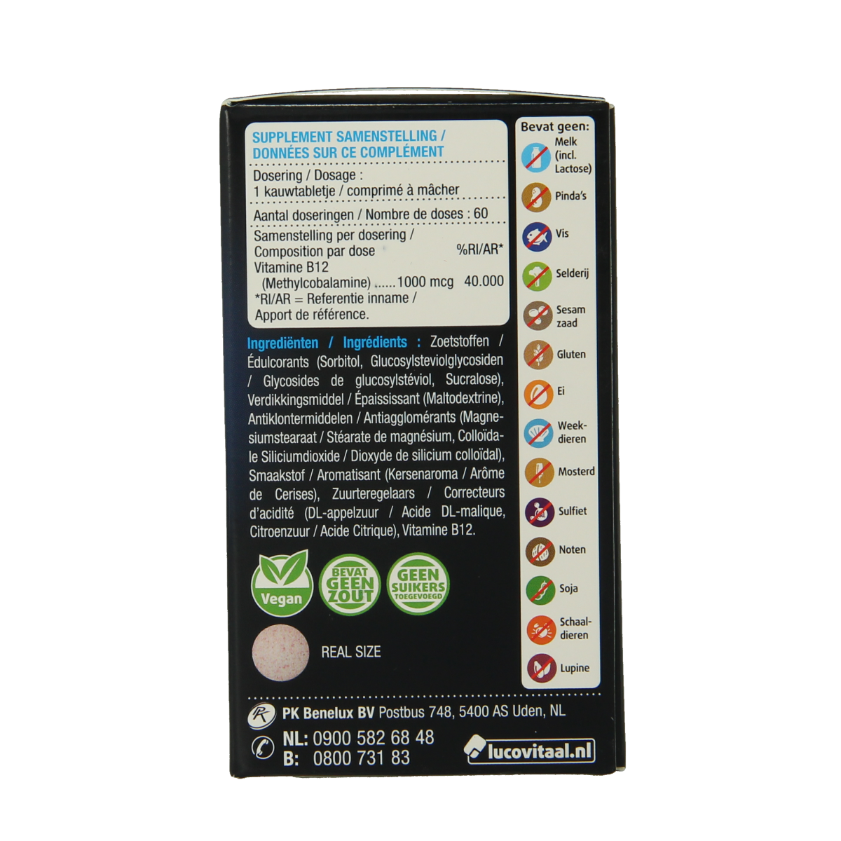 Lucovitaal Vitamine B12 1000mcg 60.00 Kauwtabletten
