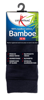 Lucovitaal Bamboe sok lang blauw  maat 43-46 1 Paar