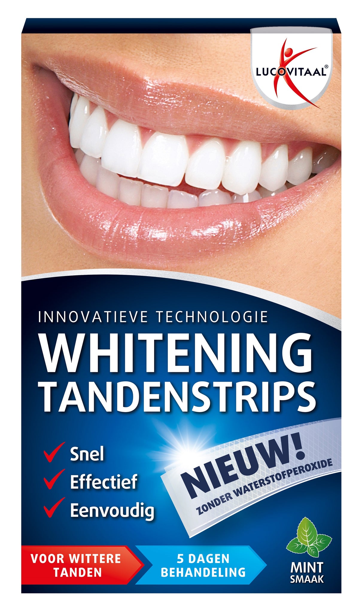 Lucovitaal Whitening tandenstrips mint 1.00 Set