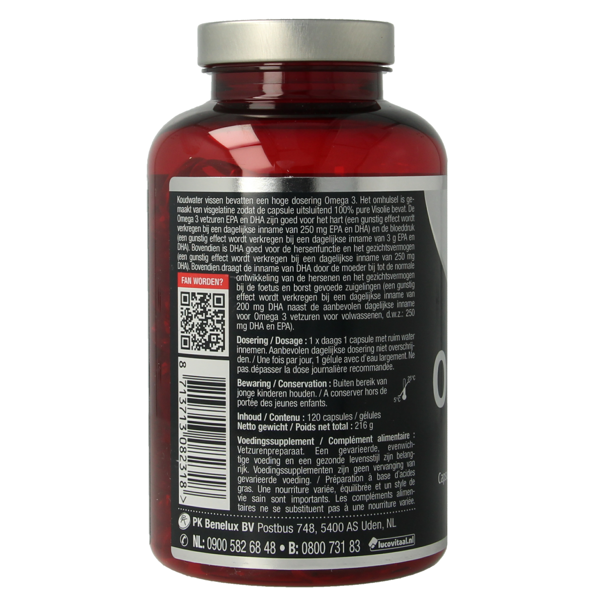 Lucovitaal Omega 3 visolie puur koudwater 120.00 Capsules