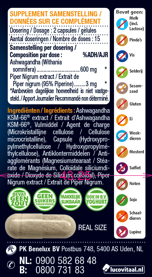 Lucovitaal Ashwagandha KSM-66 30.00 Capsules