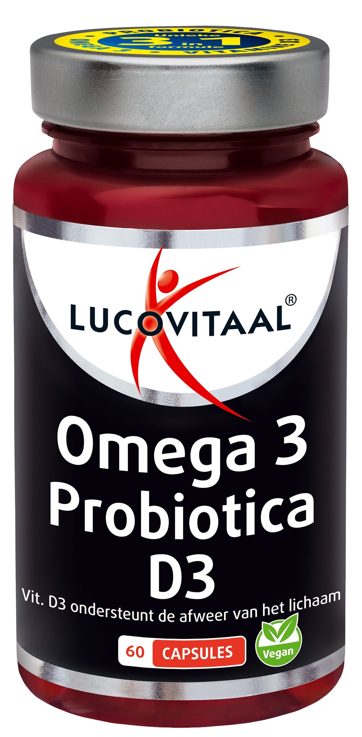 Lucovitaal Omega 3 probiotica D3 vegan 60.00 Capsules