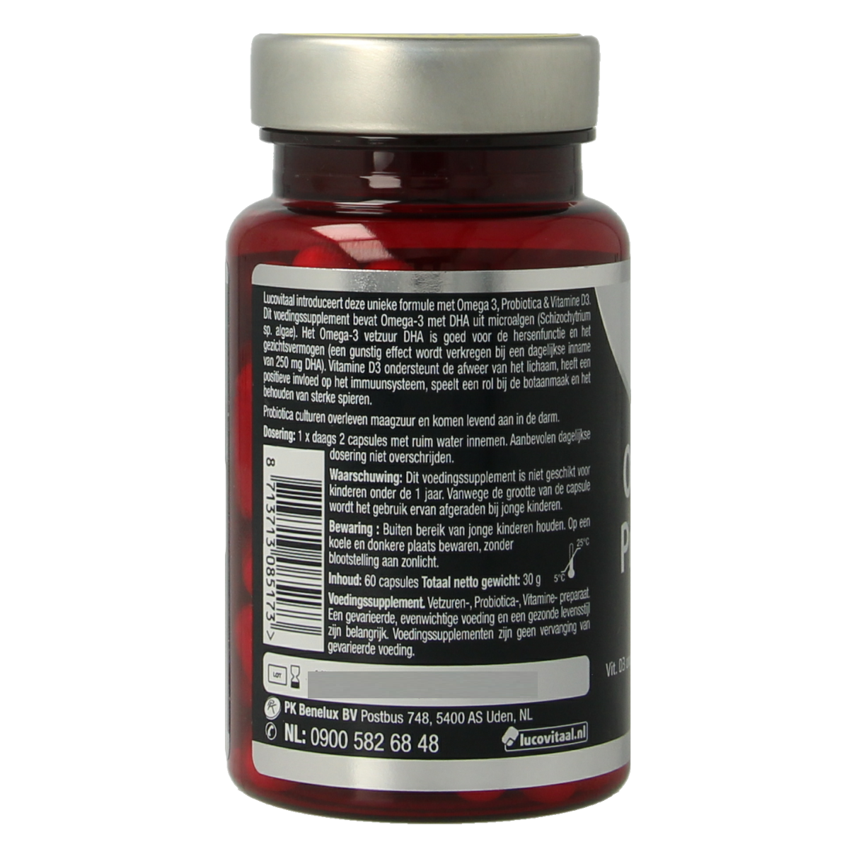 Lucovitaal Omega 3 probiotica D3 vegan 60.00 Capsules