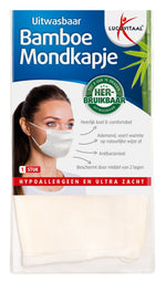 Lucovitaal Bamboe mondkapje wit 1.00 Stuks