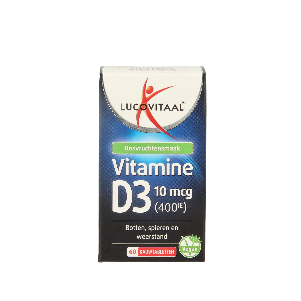 Lucovitaal Vitamine D3 10mcg (400IE) vegan 60.00 Kauwtabletten