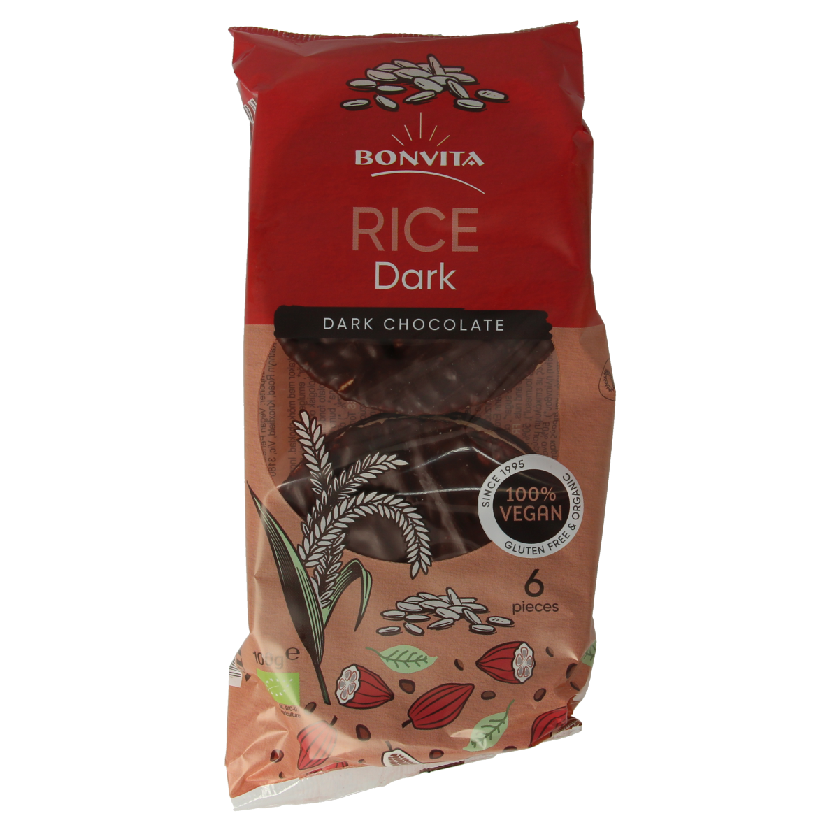Bonvita Rijstwafels pure chocolade bio 100.00 Gram