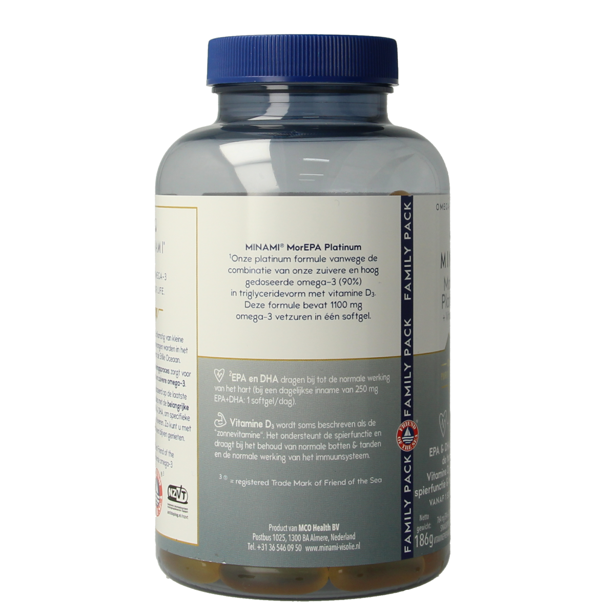 Minami MorEPA platinum + vitamine D3 120.00 Softgels