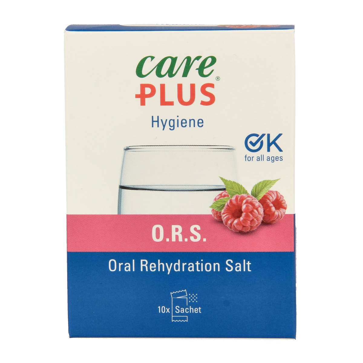 Care Plus ORS framboos 10.00 Stuks