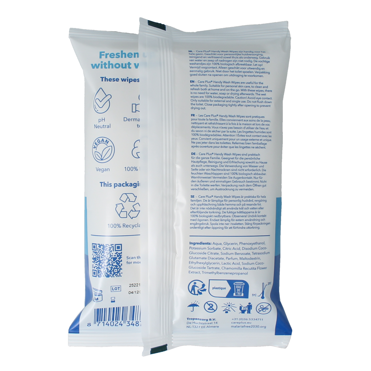 Care Plus Hygiene wash wipes 10.00 Stuks