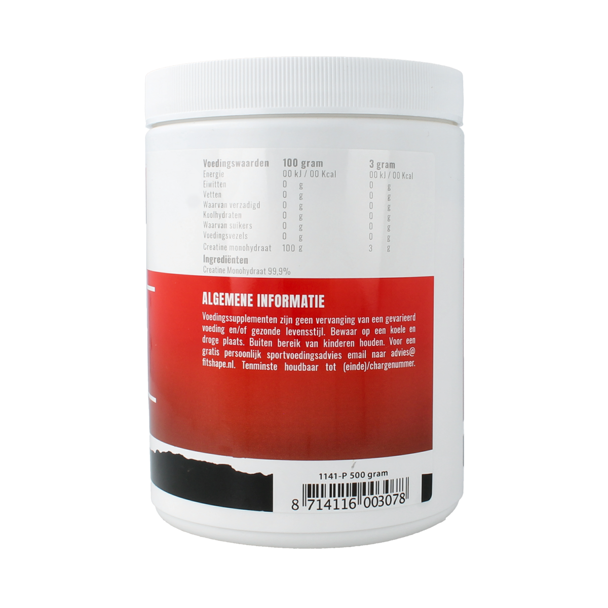 Fitshape Creatine monohydraat 500.00 Gram