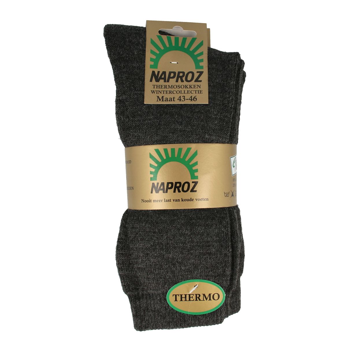 Naproz Thermo sokken grijs maat 43-46  3.00 Paar