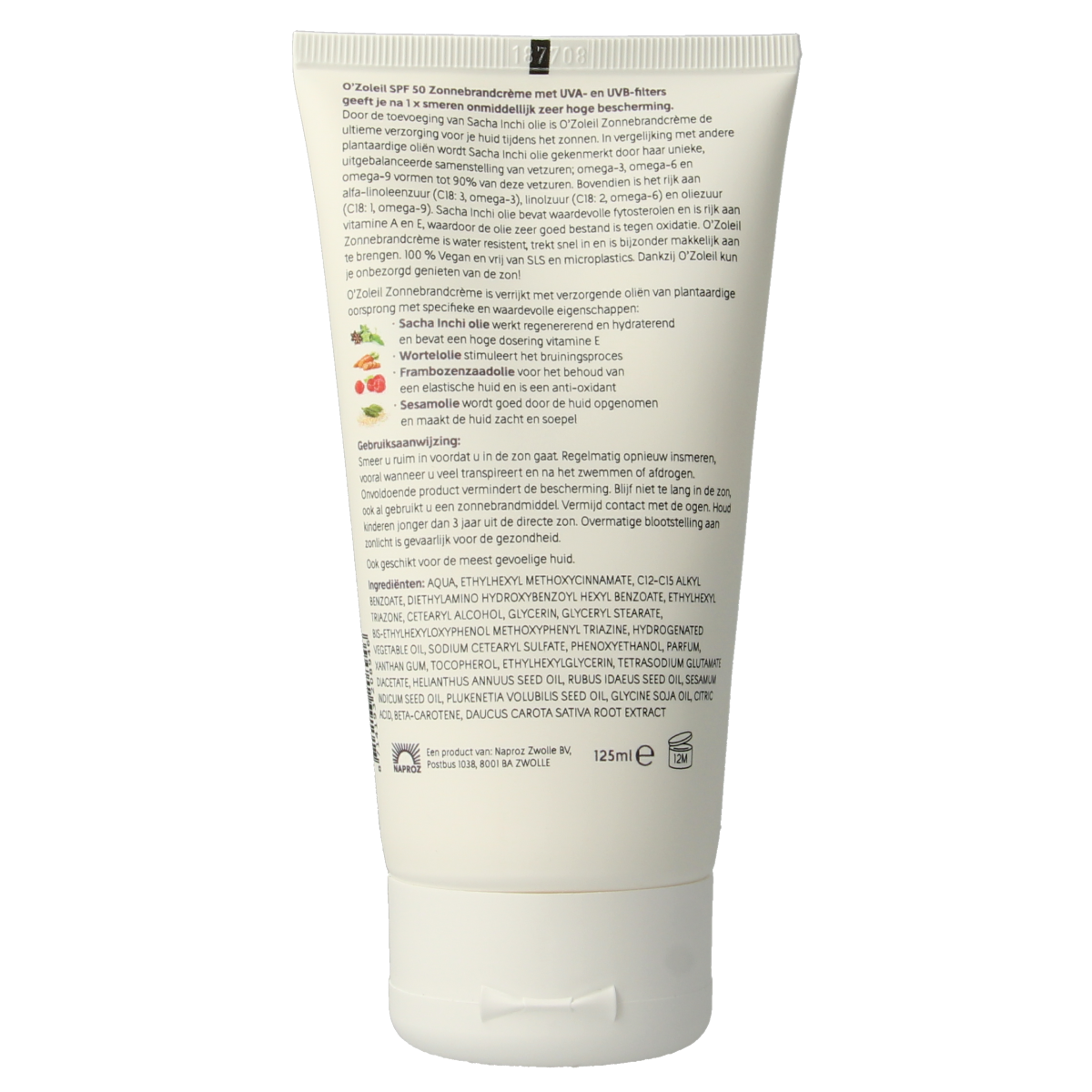 O' Zoleil Zonnebrandcreme SPF50 125.00 Milliliter