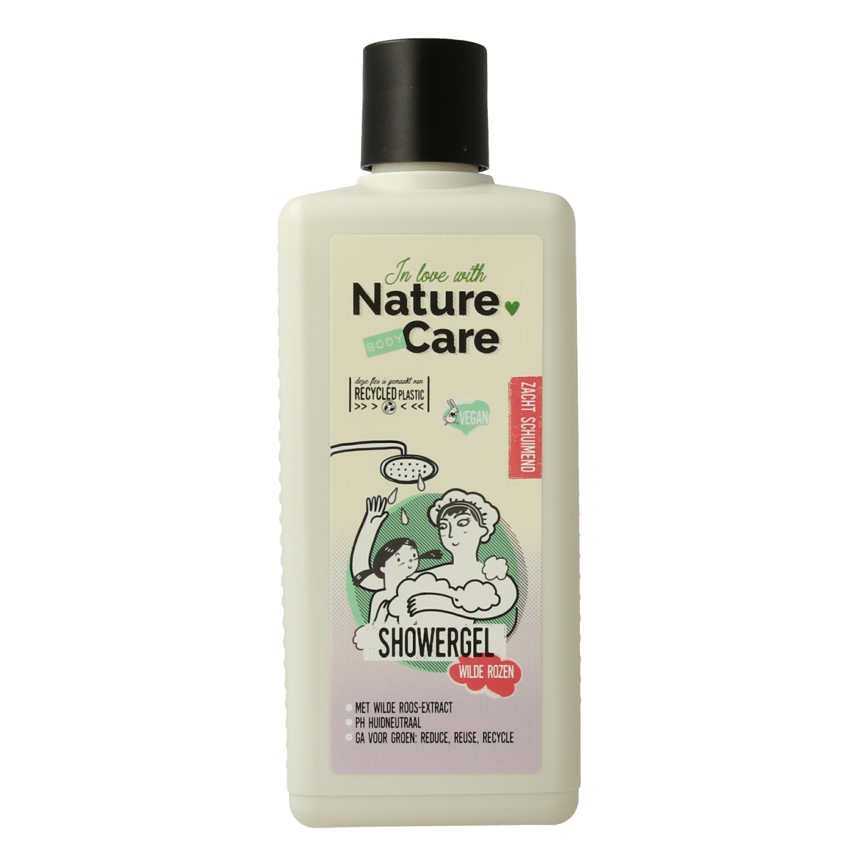 Nature Care Showergel wilde rozen 500.00 Milliliter