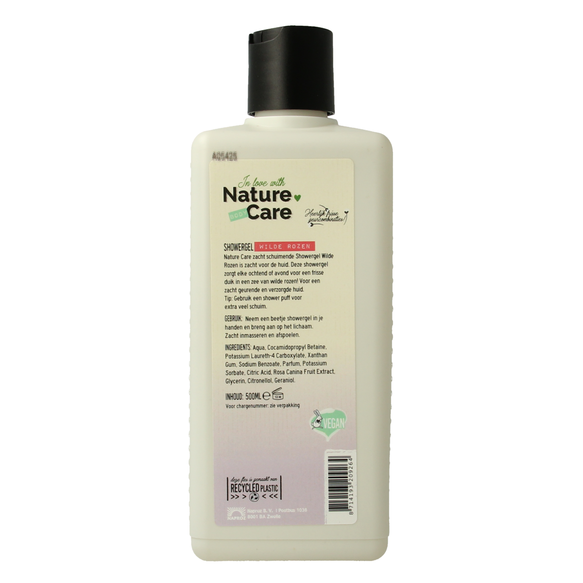 Nature Care Showergel wilde rozen 500.00 Milliliter
