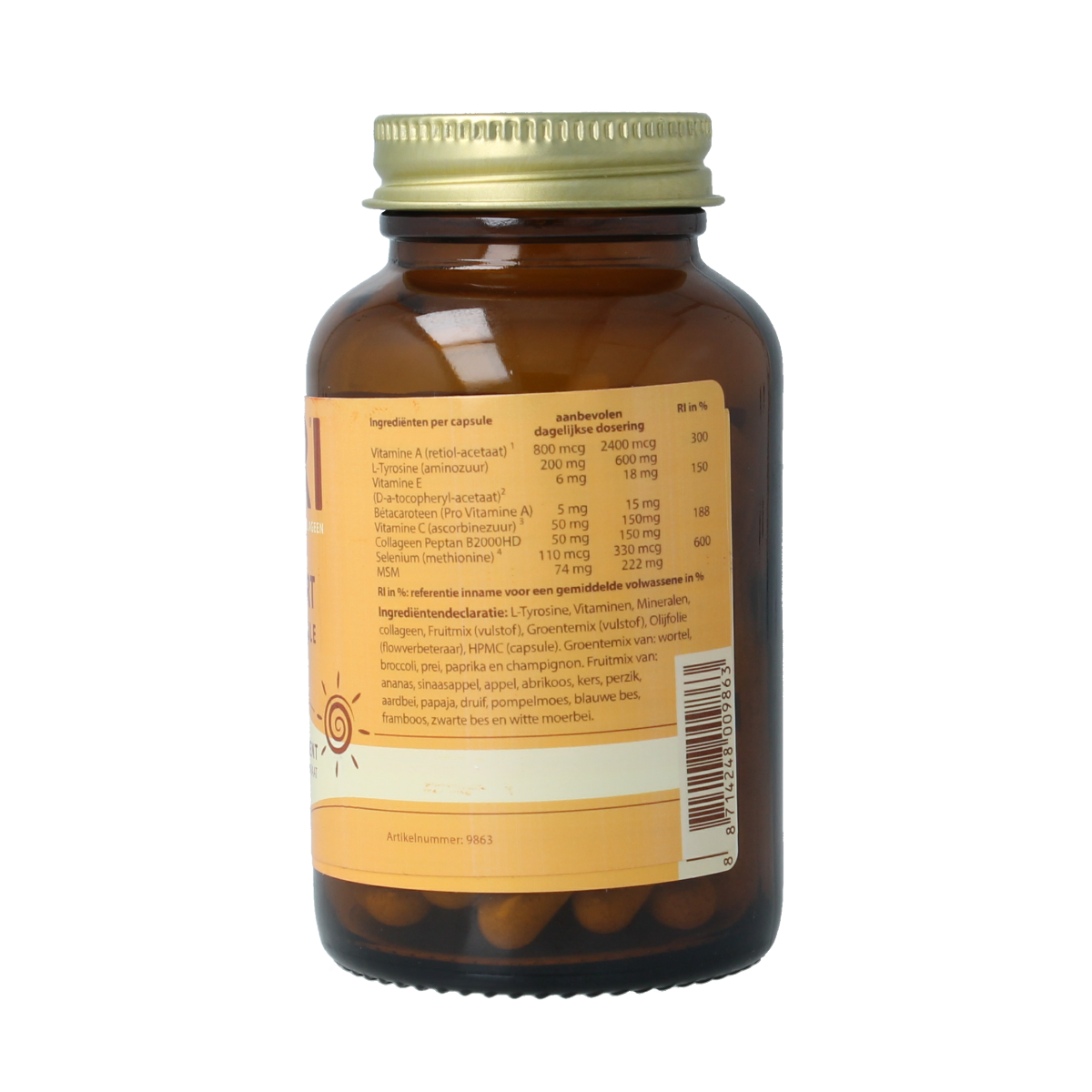 Nifri Bruiningscaps+ L-tyrosine & collageen 60.00 Capsules